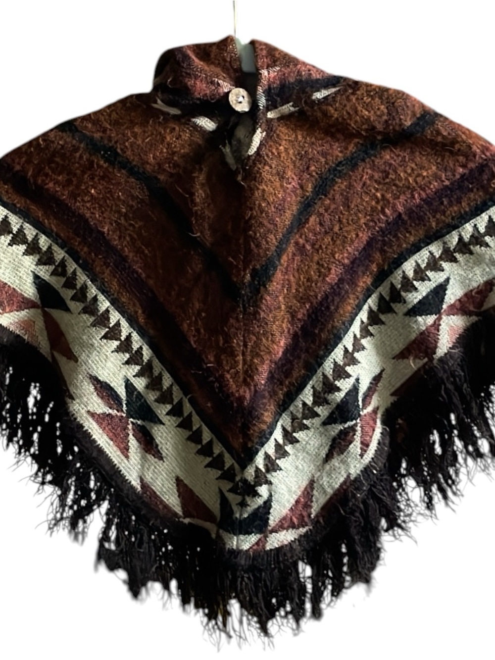 Handcrafted Brown toddler Fringe Poncho - Brand Unspecified